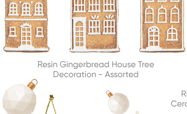 Resin Gingerbread House Tree Decoration - Assorted