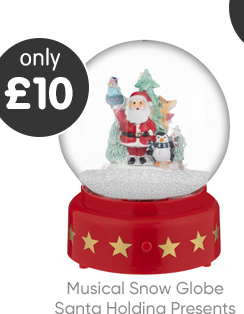 Musical Snow Globe - Santa Holding Presents