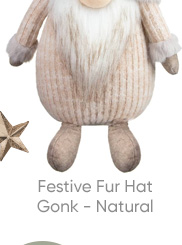 Festive Fur Hat Gonk - Natural