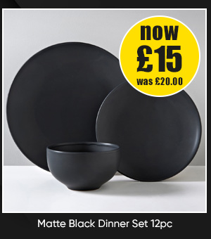 Matte Black Dinner Set 12pc