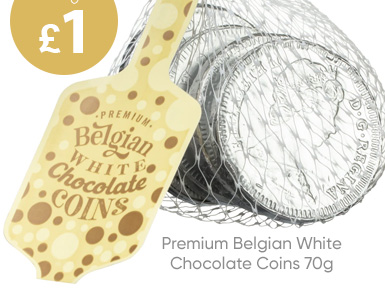 Premium Belgian White Chocolate Coins 70g