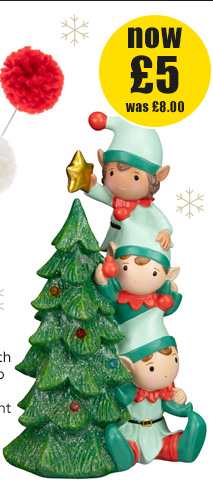 Elves With Light Up Tree Ornament