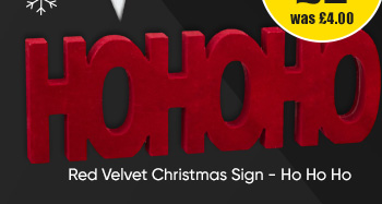 Red Velvet Christmas Sign - Ho Ho Ho