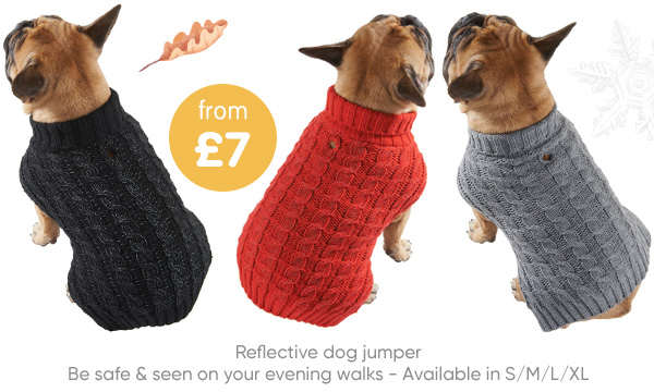 Reflective Dog Jumper - Various Sizes & Colours Available