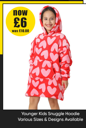 Younger Kids Snuggle Hoodie - Various Sizes & Designs Available