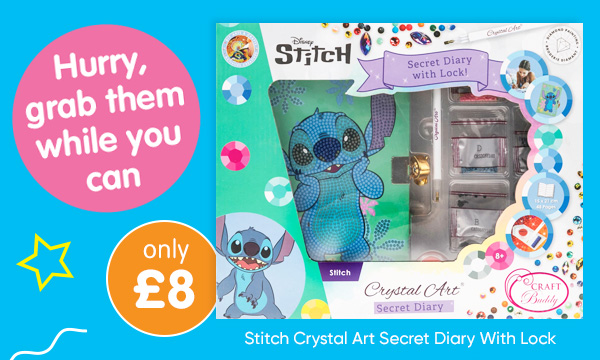 Stitch Crystal Art Secret Diary With Lock