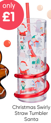 Christmas Swirly Straw Tumbler - Santa