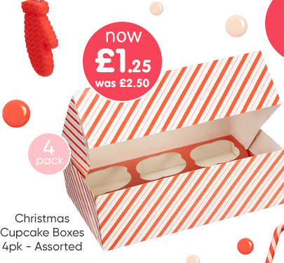 Christmas Cupcake Boxes 4pk - Assorted