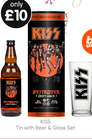 KISS Tin with Beer & Glass Set