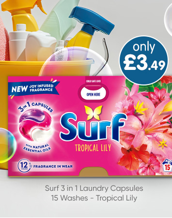 Surf 3 in 1 Laundry Capsules 15 Washes - Tropical Lily