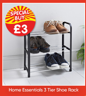 Home Essentials 3 Tier Shoe Rack