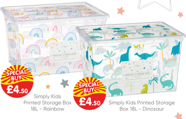 Simply Kids Printed Storage Box 18L