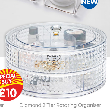 Diamond 2 Tier Rotating Organiser