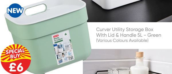 Curver Utility Storage Box WIth Lid & Handle 5L - Green