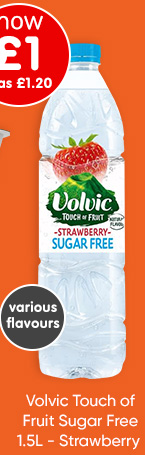 Volvic Touch of Fruit Sugar Free 1.5L - Strawberry - Various Flavours Available