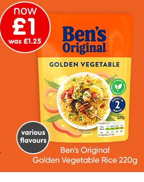 Ben's Original Golden Vegetable Rice 220g - Various Flavours Available