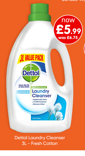 Dettol Laundry Cleanser 3L - Fresh Cotton