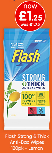 Flash Strong & Thick Anti-Bac Wipes 120pk - Lemon