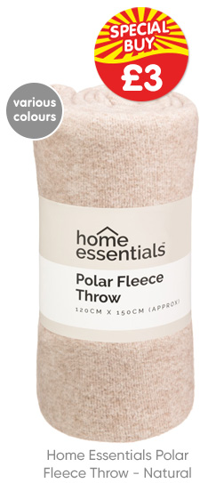 Home Essentials Polar Fleece Throw - Natural