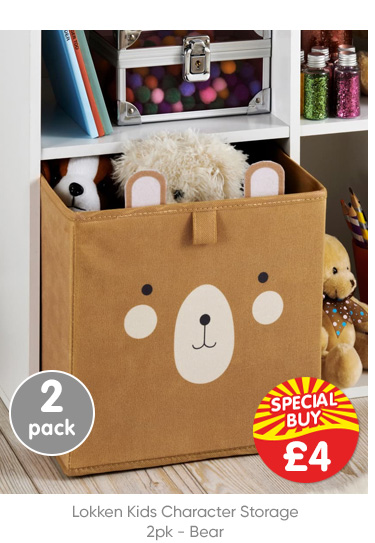 Lokken Kids Character Storage 2pk - Bear