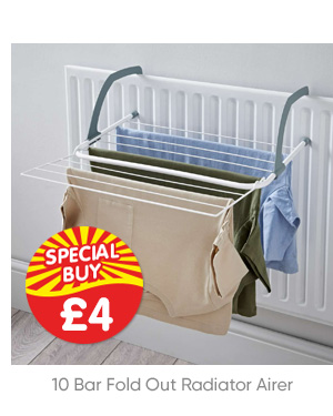 10 Bar Fold Out Radiator Airer