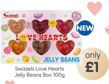 Swizzels Love Hearts Jelly Beans Box 100g