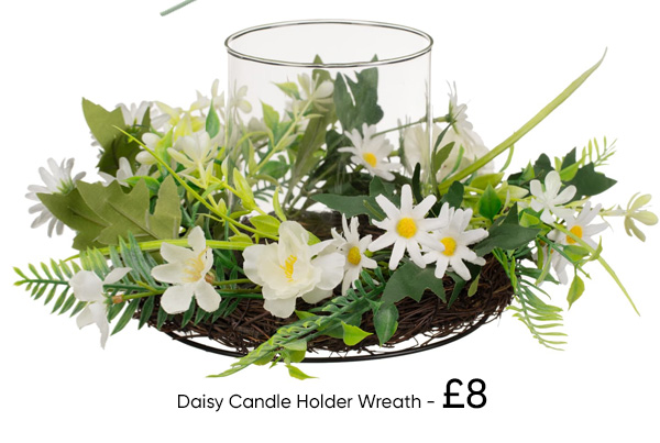 Daisy Candle Holder Wreath