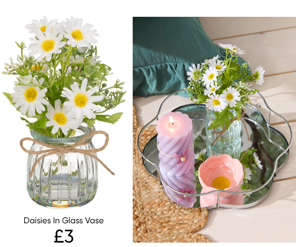 Daisies In Glass Vase