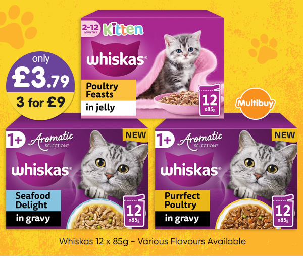 Whiskas 12 x 85g - Various Flavours Available