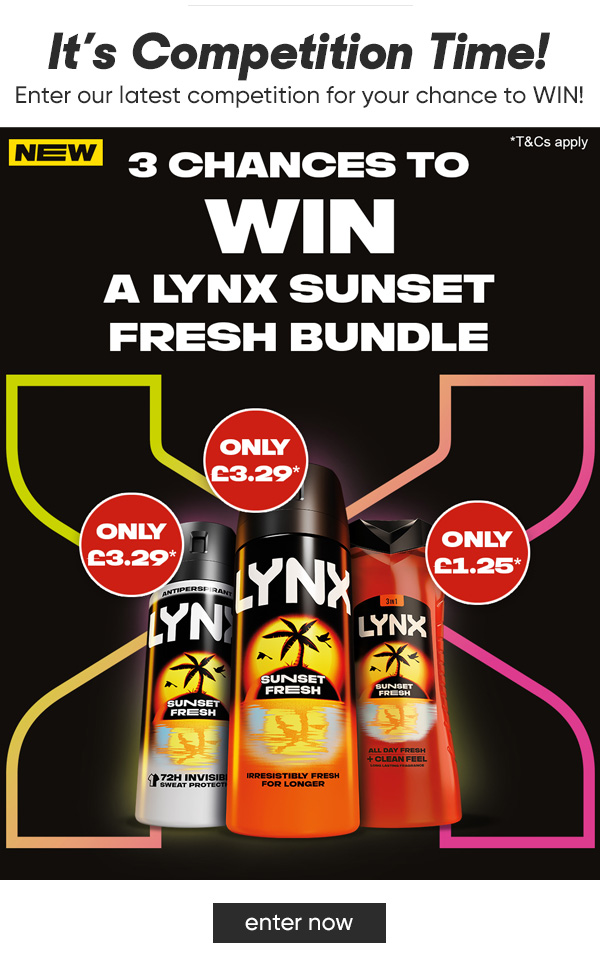 THREE Chances to WIN a Lynx Sunset Fresh Bundle Competition