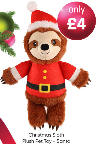 Christmas Sloth Plush Pet Toy - Santa