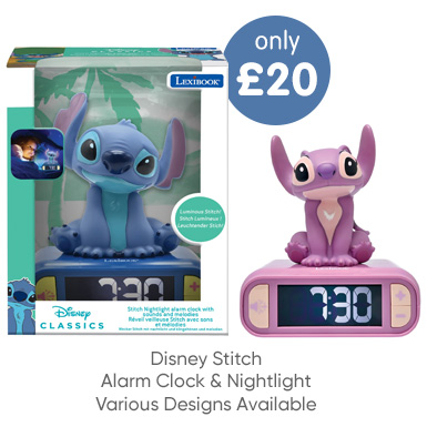Disney Stitch Alarm Clock & Nightlight - Various Designs Available