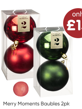 Merry Moments Baubles 2pk