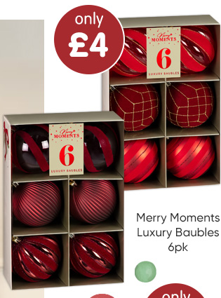Merry Moments Luxury Baubles 6pk