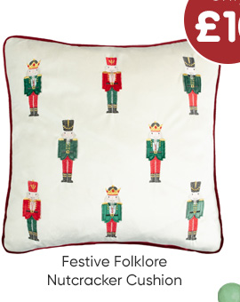 Festive Folklore Nutcracker Cushion