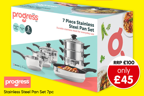 Progress Stainless Steel Pan Set 7pc