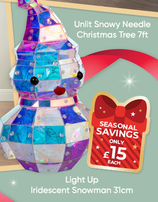 Light Up Iridescent Snowman 31cm