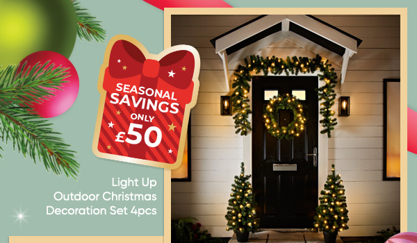 Light Up Outdoor Christmas Decoration Set 4pcs