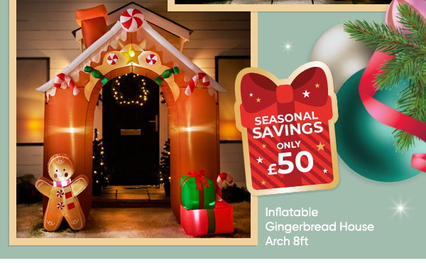 Inflatable Gingerbread House Arch 8ft