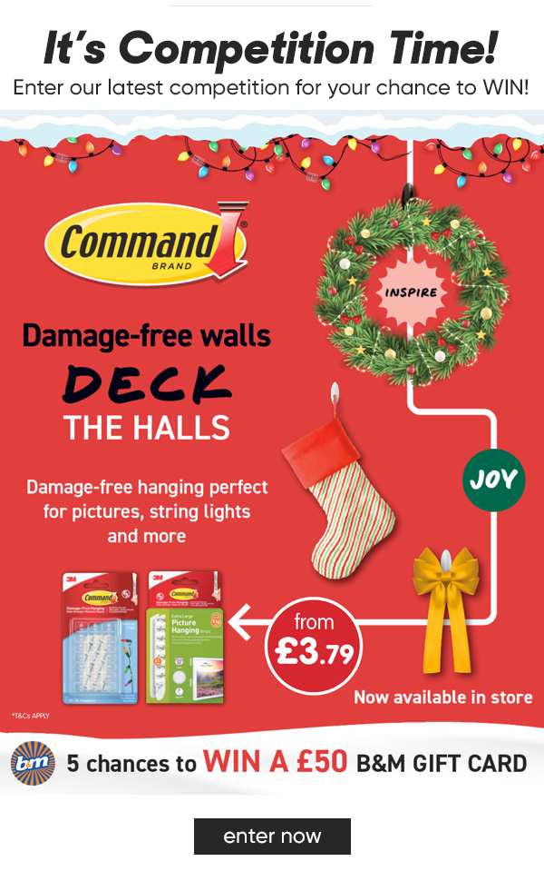 FIVE Chances to WIN a £50 B&M Gift Card, Courtesy of Command Competition