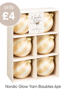 Nordic Glow Yarn Baubles 6pk