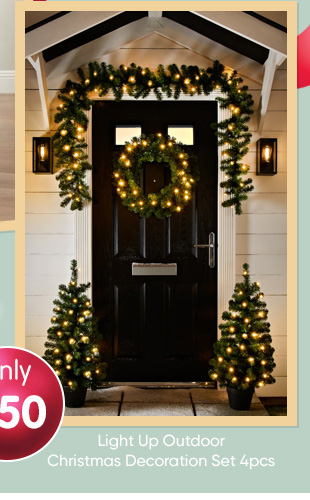 Light Up Outdoor Christmas Decoration Set 4pcs