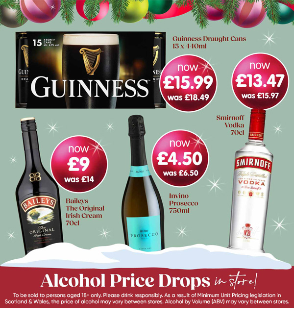 Alcohol Price Drops