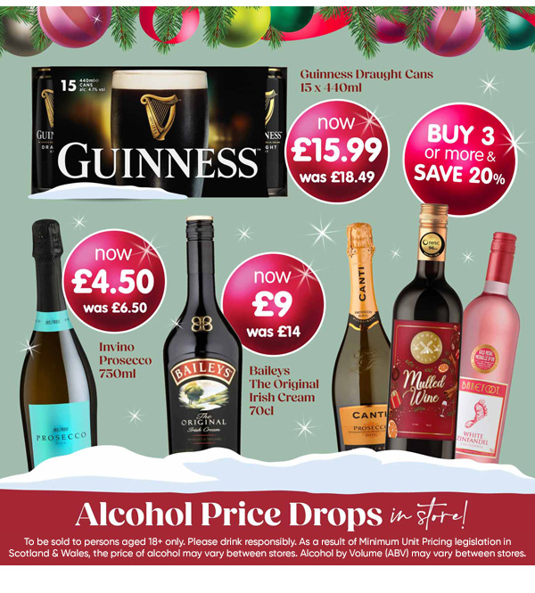 Alcohol Price Drops