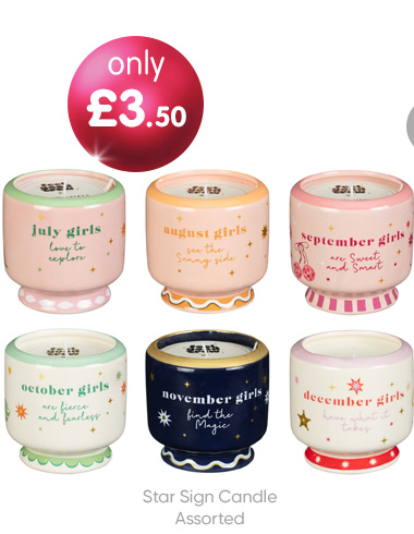 Star Sign Candle - Assorted