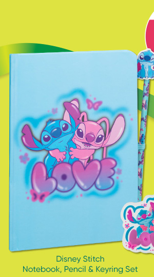 Stitch Notebook, Pencil & Keyring Set
