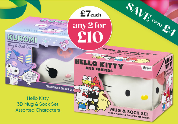 Hello Kitty 3D Mug & Sock Set - Assorted