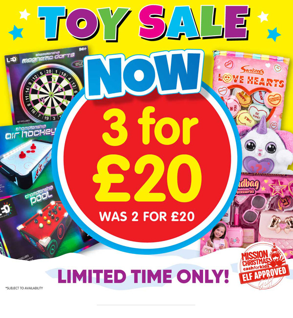 3 for £20 toys and games at B&M