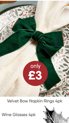 Velvet Bow Napkin Rings 4pk - Green