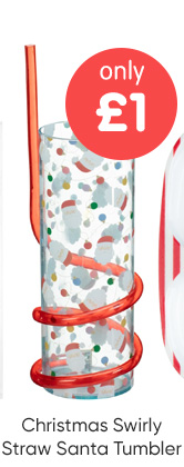 Christmas Swirly Straw Santa Tumbler
